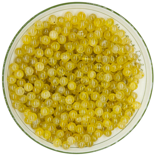 WHNKFB 8mm 50PCS Natural Golden Rutilated Quartz Round Beads, High Clarity Loose Crystal Beads for Jewelry Making Craft - 6mm 8mm 10mm Options with Free Elastic Cord