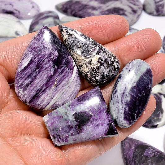 Natural Kammerrerite Gemstone- Healing Crystals for DIY Jewelry Making -Loose Natural Cabochon -Perfect for Crafting Unique Jewelry Designs (5 pcs, 25-35 mm)