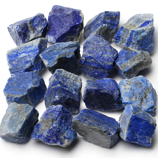 MAIBAOTA Natural Lapis Lazuli Crystal Stone Bulk Raw Healing Crystal Stones 1" Raw Rough Gemstones Rocks for Tumbling Polishing Cutting Quartz Crystals