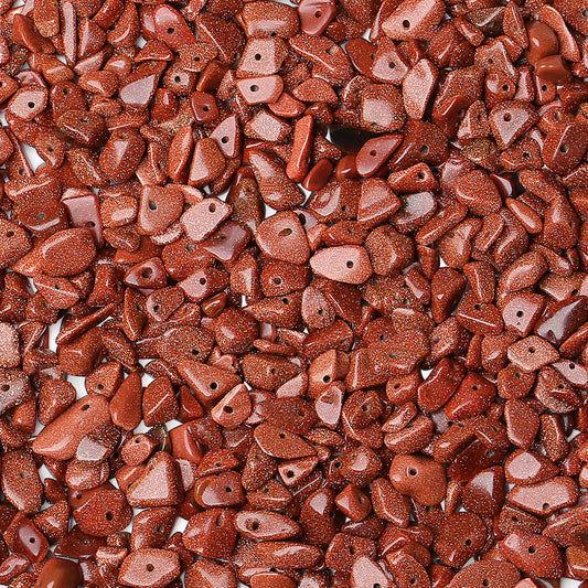 ZHIYUXI 400pcs Gold Sandstone Beads 5-8mm Crystals Gemstones for Bracelet Making Irregular Stone Bead for Jewelry Making Natural Chips Craft 2 Strands