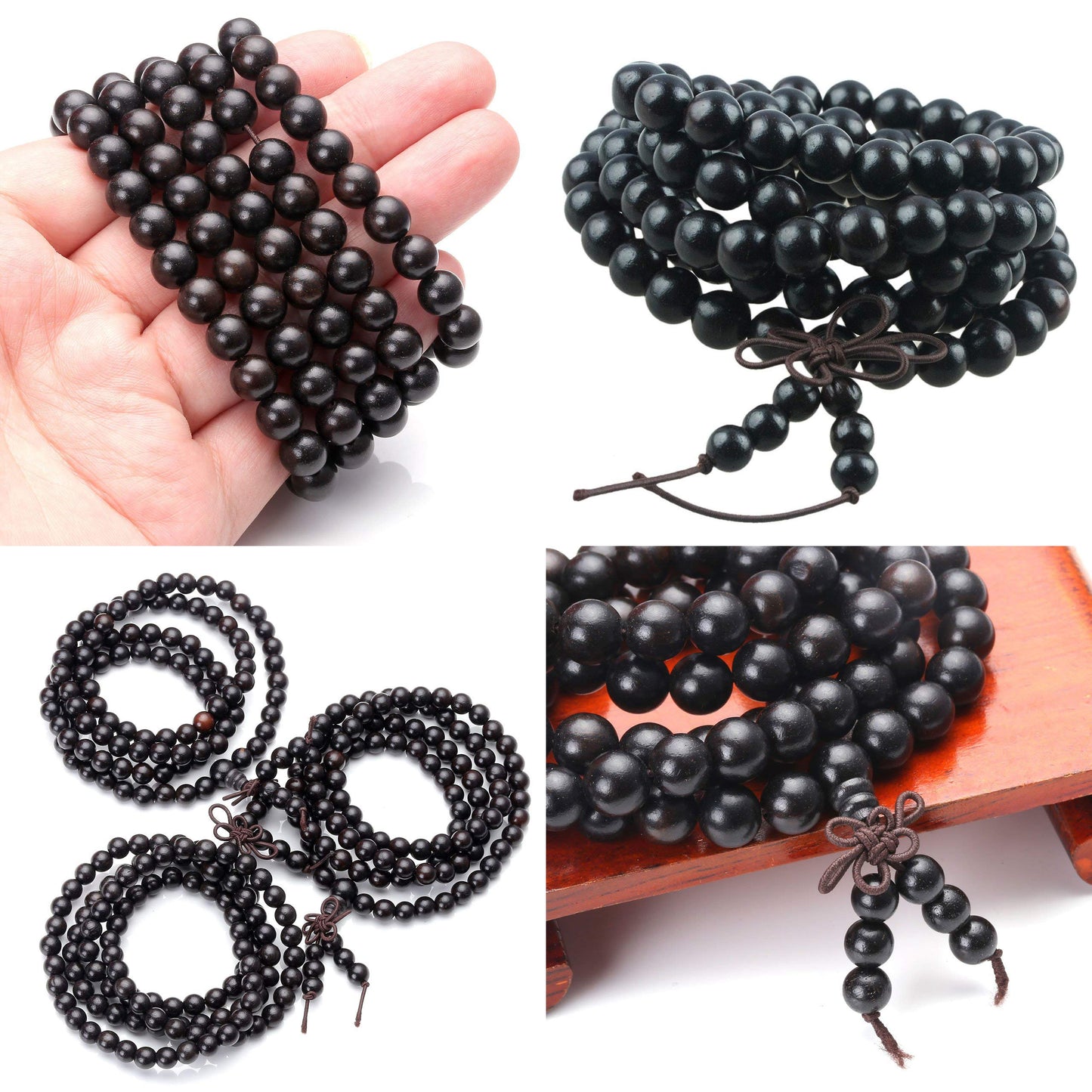 CarpenterC 200pcs 8mm Gorgeous Natural Round Polished Rosewood Loose Beads for Jewelry Making DIY Handmade Crafts