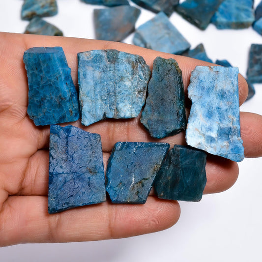 Natural Blue Apatite Raw Slice Gemstone- Healing Crystals for DIY Jewelry Making -Loose Natural Cabochon -Perfect for Crafting Unique Jewelry Designs