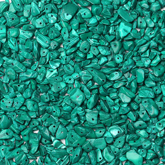 ZHIYUXI 400pcs Synthetic Malachite Beads 5-8mm Healing Crystals Gemstones for Bracelet Making 2 Strands Irregular Stone Loose Rocks Bead for Jewelry Making Hole Drilled DIY Necklace Craft Gifts