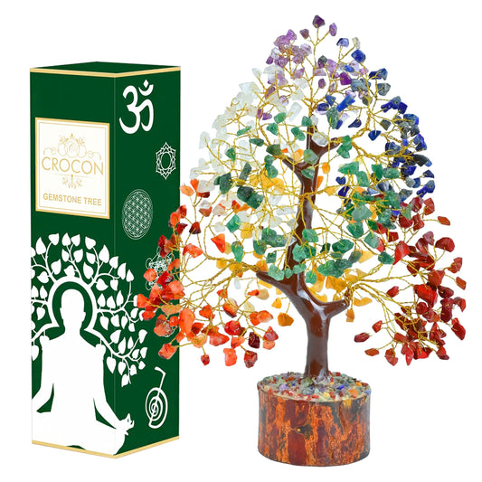 Crocon® The Original 7 Chakra Crystal Tree of Life, Birthday Gifts for Women & Men | Healing Crystals, House Office Decor Tree - Sister, Gifts for Mom, Her House Warming Gift | Women Unique Gift Idea