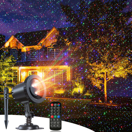 Minetom Outdoor Christmas Laser Lights Projector, RGB Color Changing, Waterproof, Model BL-HW02, 1 Pack