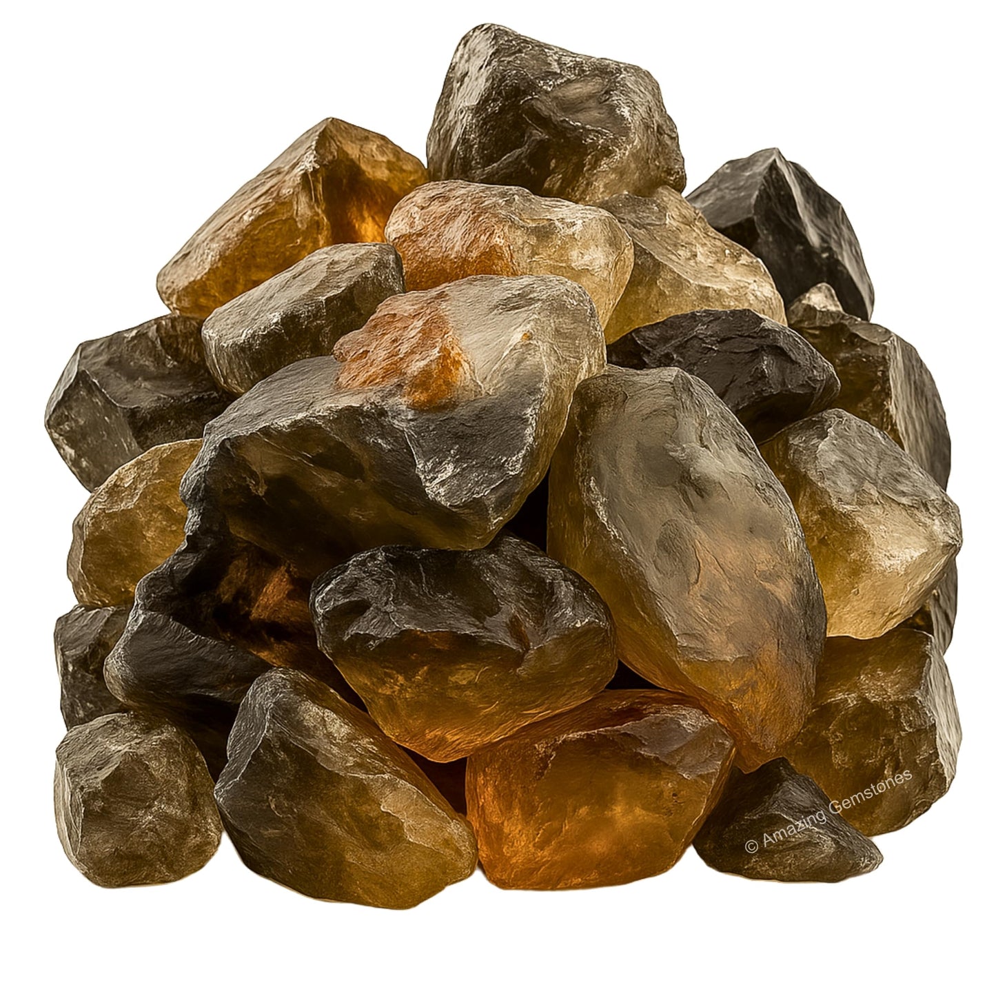 Amazing Gemstone 2 Pieces Smoky Quartz Raw Crystals and Healing Stones, Natural Rocks for Tumbling and DIY Raw Stones and Crystals