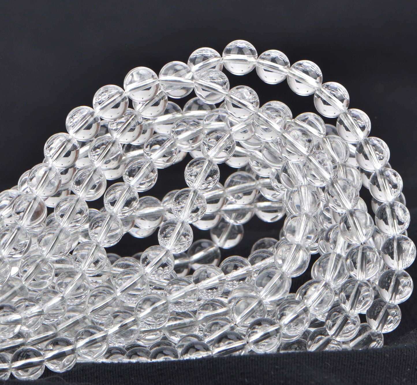 80Pcs Natural Crystal Beads Stone Gemstone Round Loose Energy Healing Beads with Free Crystal Stretch Cord for Jewelry Making (Clear Crystal, 10mm)