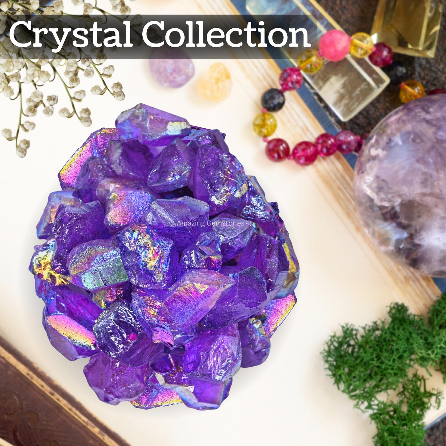 Amazing Gemstone 2 Pieces Amethyst Aura Quartz Raw Crystals and Healing Stones, Natural Rocks for Meditation and DIY Raw Stones and Crystals