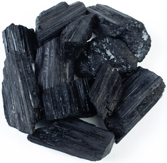 Crocon® 1LB Black Tourmaline Rough Bulk Rocks Natural Stone Spiritual Gifts Raw Gemstone Crystals and Stones Tumbling Cabbing Polishing Gem Mining Chakra Balancing Reiki Healing Home Office Décor