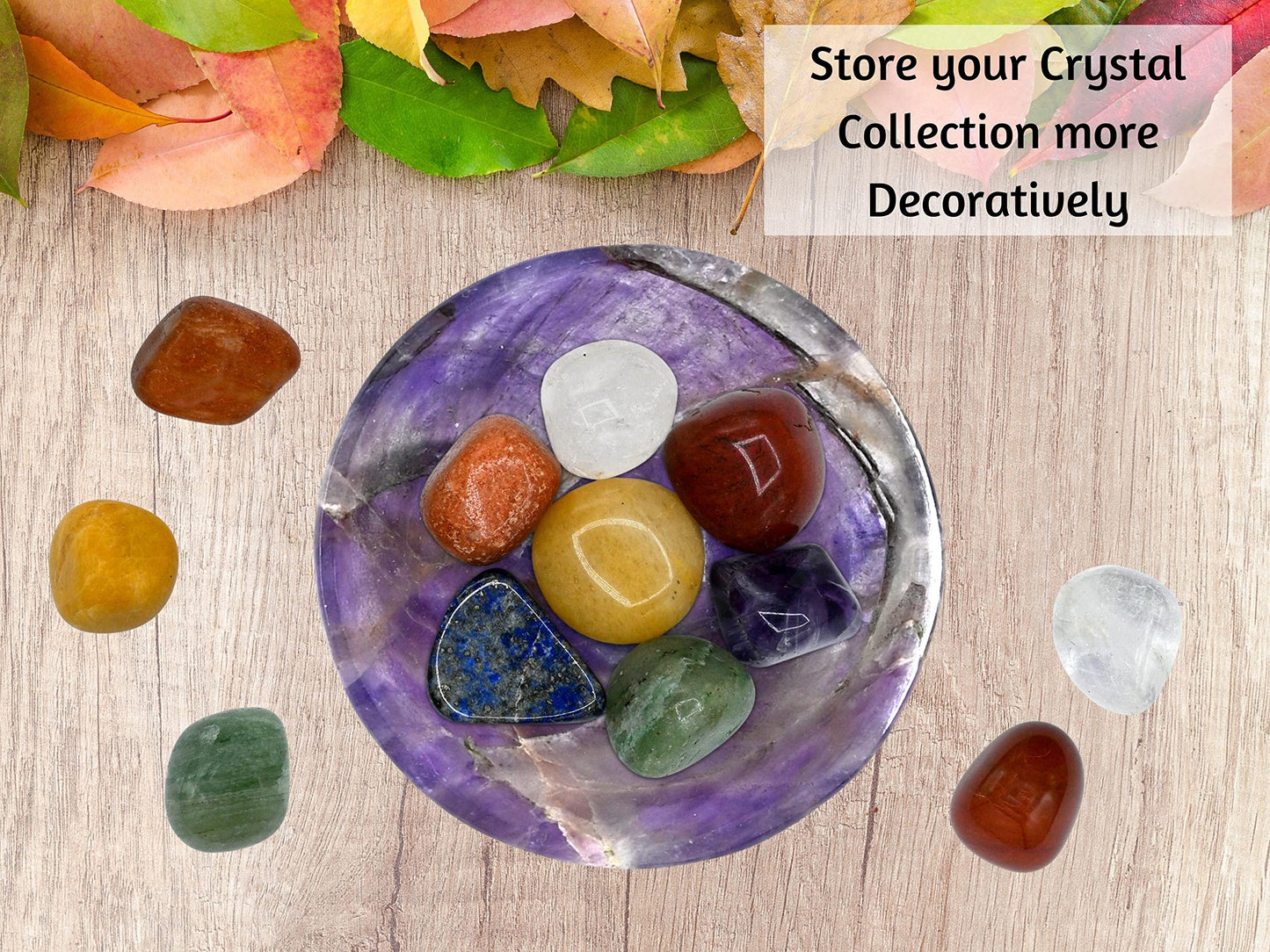 Amethyst Crystal Bowl - 2 Inch Decorative Bowls for Room and Home Decor - Gemstone Healing Crystals for Elegant Display, Positive Energy Balance and Gift