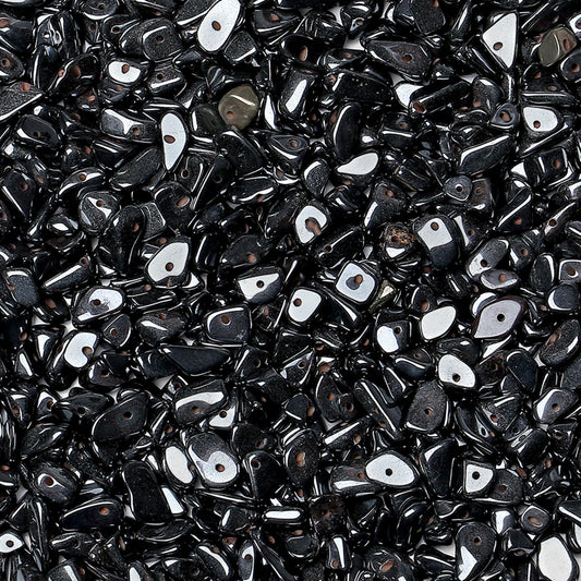 ZHIYUXI 400pcs Black Hematite Beads 5-8mm Healing Crystals Gemstones for Bracelet Making 2 Strands Irregular Stone Loose Rocks Bead for Jewelry Making Hole Drilled DIY Necklace Earrings Craft Gifts