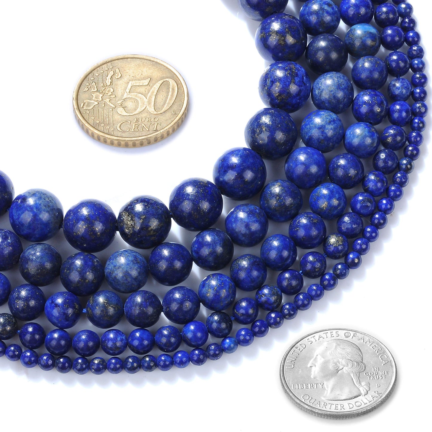 Natural Stone Beads 12mm Lapis Lazuli Gemstone Round Loose Beads Crystal Energy Stone Healing Power for Jewelry Making DIY,1 Strand 15"