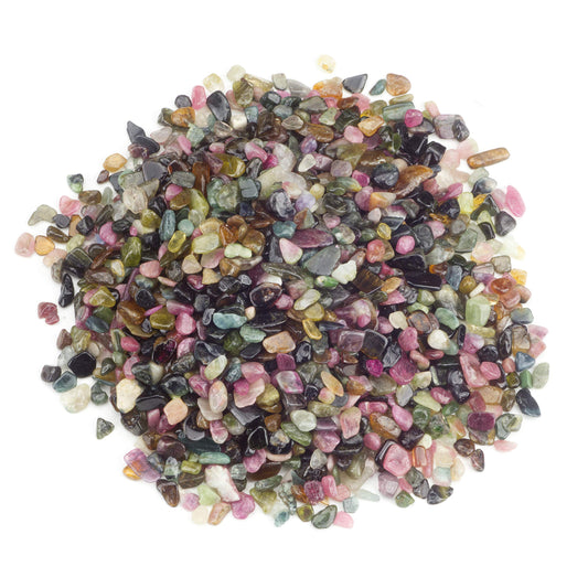 Cherry Tree Collection 1/2 Pound Polished Tumbled Gemstone Chips, Pebbles, Crystal Chips Bulk for Jewelry Making, Healing, Plants, Succulents, Aquariums, Decoration, Chakra (Rainbow Tourmaline)