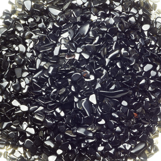 Cherry Tree Collection 1/2 Pound Polished Tumbled Gemstone Chips, Pebbles, Crystal Chips Bulk for Jewelry Making, Healing, Plants, Succulents, Aquariums, Decoration, Chakra (Black Obsidian)