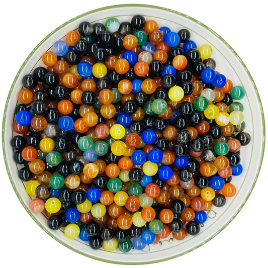 WHNKFB 10mm 50PCS Natural Multiple Color Mixed Agate Round Beads, Colorful Loose Stone Beads for Jewelry Making Craft - 4mm 6mm 8mm 10mm Options with Free Elastic Cord