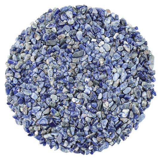 ZHIYUXI Blue Sodalite Crystal Chips Bulk Fish Tank Decorations Aquarium Rocks Gravel Vase Filler Stones Crystals for Candle Making Witch Kit Gravel for Plants Quartz Sand Gemstone 0.22 lbs