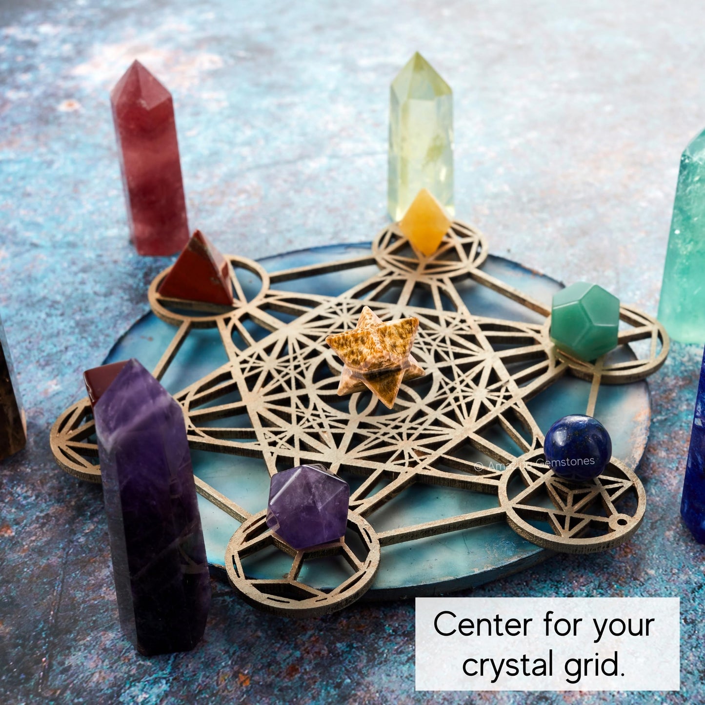 Amazing Gemstone Aragonite Merkaba Crystal - 1 Inches Metaphysical Merkaba Star for Meditation - Energetic Tetrahedron Crystal and Healing Stones for Spiritual Growth and Healing (20-25mm)