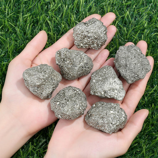 ZHIYUXI Pyrite Crystal Pyrite Stone Raw Crystals Natural Rocks Healing Crystals and Stones Gem Stones Rock Gemstone Reiki Meditation Luck Success 1.57-1.97