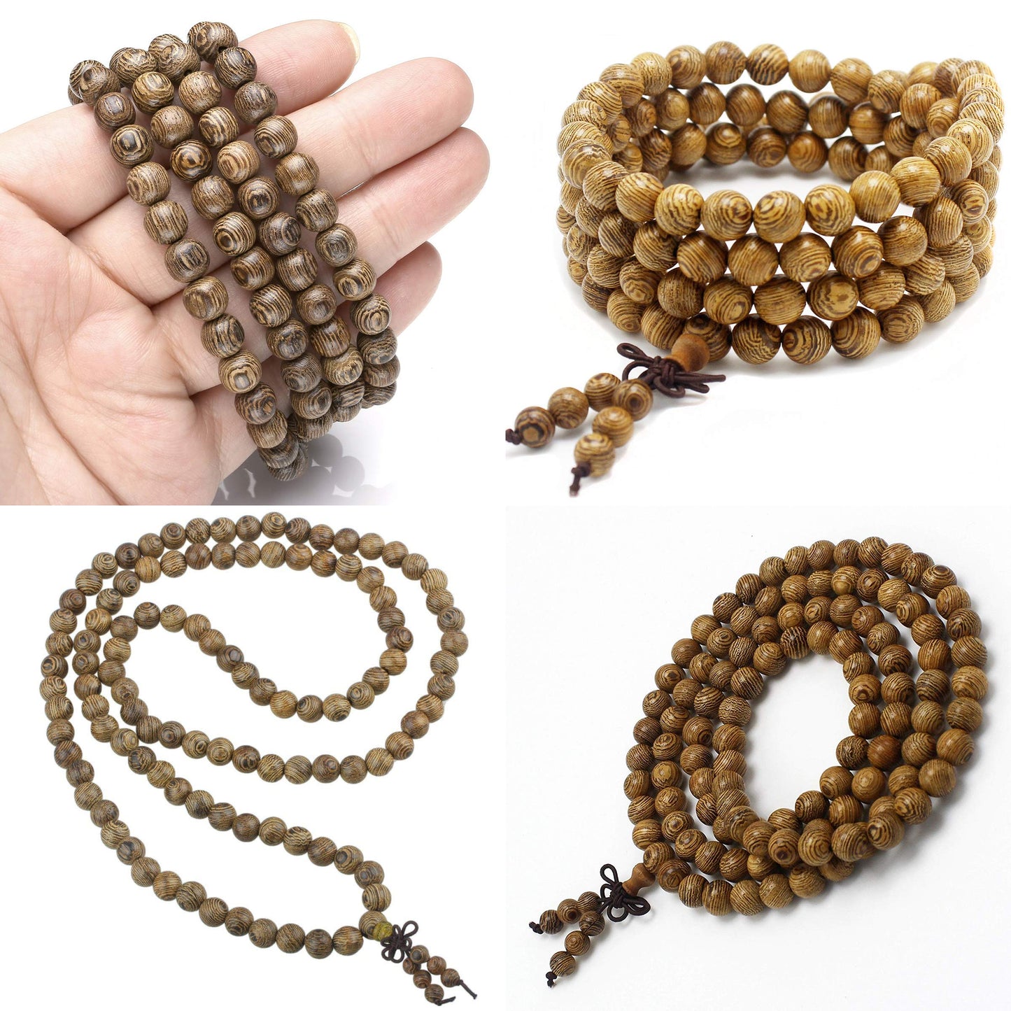 CarpenterC 500pcs 10mm Gorgeous Natural Round Polished Rosewood Loose Beads for Jewelry Making DIY Handmade Crafts
