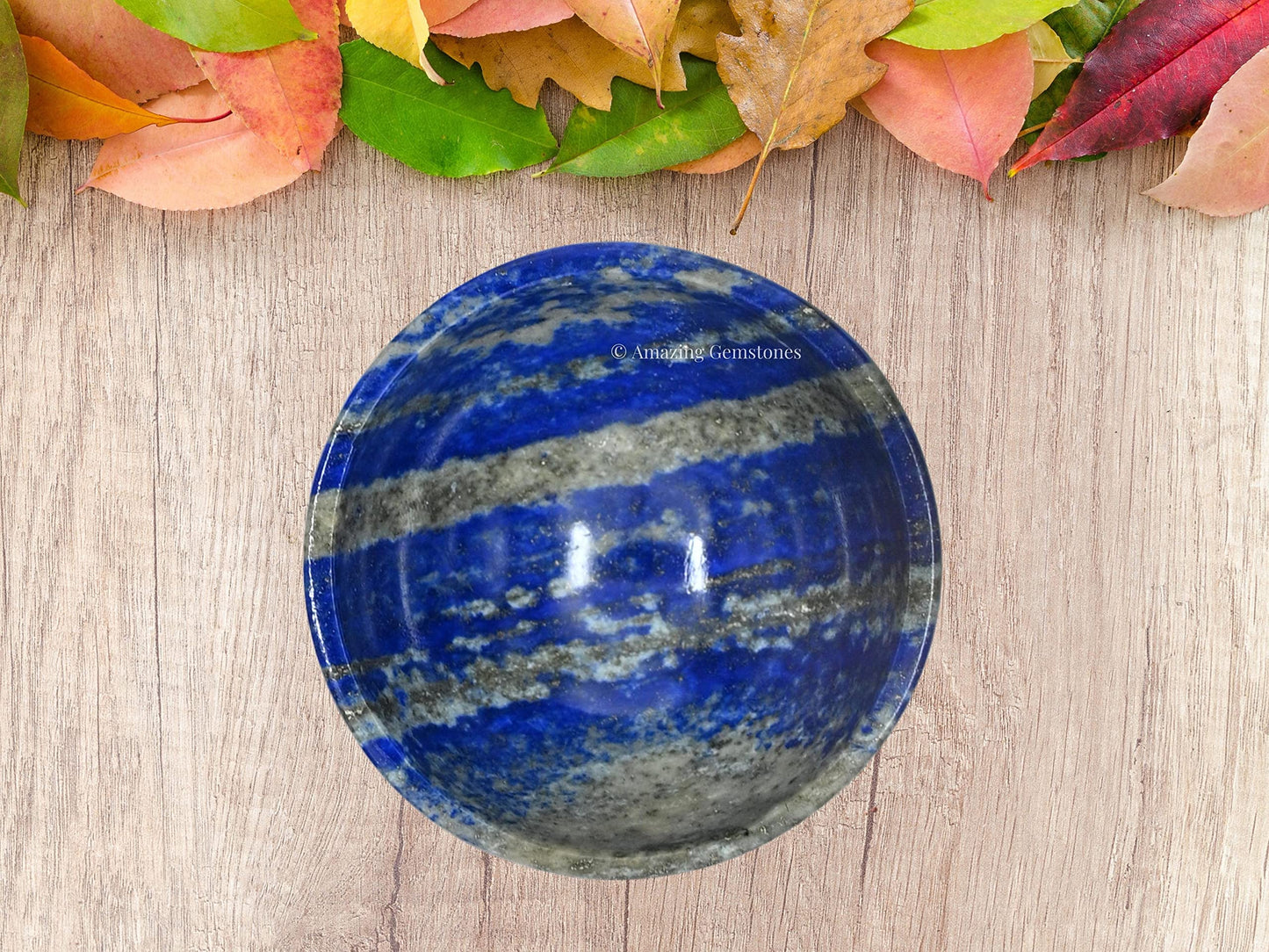 Lapis Lazuli Crystal Bowl - 2 Inch Decorative Bowls for Room and Home Decor - Gemstone Healing Crystals for Elegant Display, Positive Energy Balance and Gift