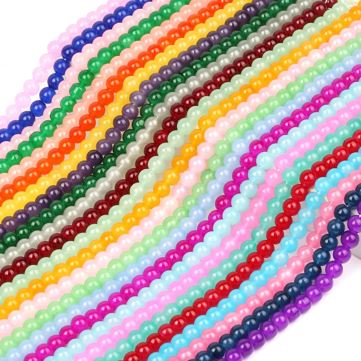 1250Pcs 8mm Glass Beads for Jewelry Making, Beads for Bracelets Making, Round Crystal Loose Beads Bracelet Kit for Bracelets Making, Jewelry Making, Earring, Necklaces and DIY Crafts