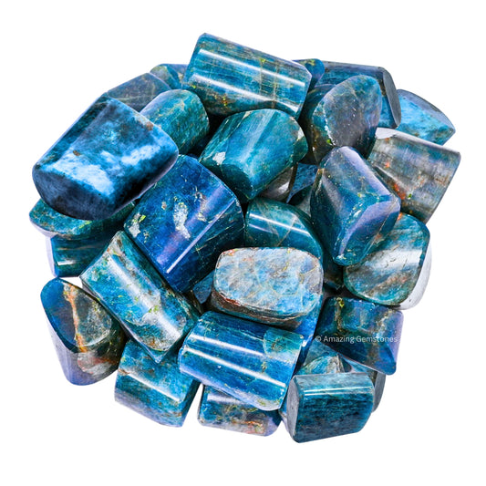 Amazing Gemstone Apatite Crystals and Healing Stones Tumbled - 1000+ Carats, Natural Healing Stones for Energy Balance, Stress Relief - Premium Polished Gems Rocks for Meditation and Wellness