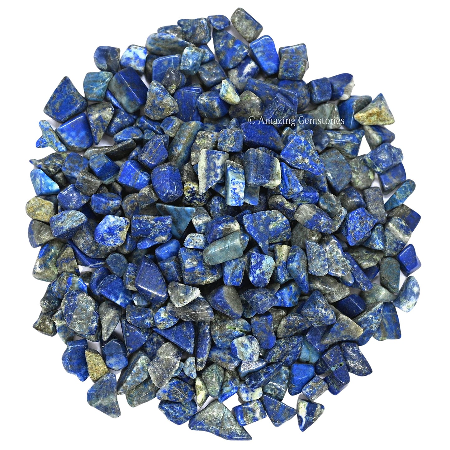 Amazing Gemstone Lapis Lazuli Crystal Chips and Tiny Crystals - Aquarium Gravel Rocks, Bulk Fish Tank Gravel, Small Tumbled Stone Chips for Decoration (Natural AAA Grade Gemstones)
