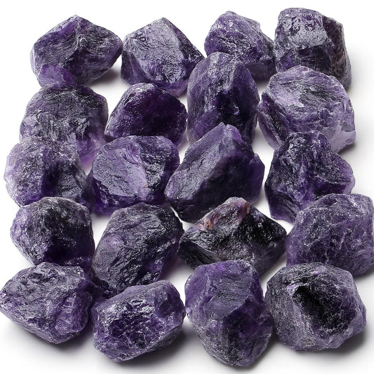 MAIBAOTA Natural Amethyst Crystal Rocks Raw Healing Crystals Bulk 1" Raw Rough Gemstones Rocks for Tumbling Polishing Cutting Reiki Witch Quartz Crystal Stones