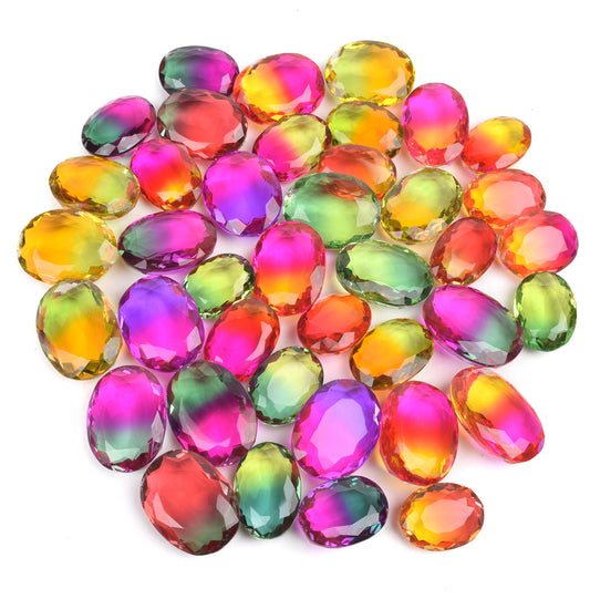 GEMHUB Brazilian Approx. 200.00 Ct Set of 4 Pcs Oval Cut Multi Color Ametrine Loose Gemstone Beads