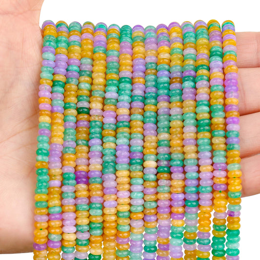 BONNY BOXX 1 Strand (150PCs) Natural 2 * 4mm Colorful Rondelle Beads, Natural Abacus Disk Stone Beads Loose Spacer Gemstone for DIY Bracelet Necklace Jewelry Making