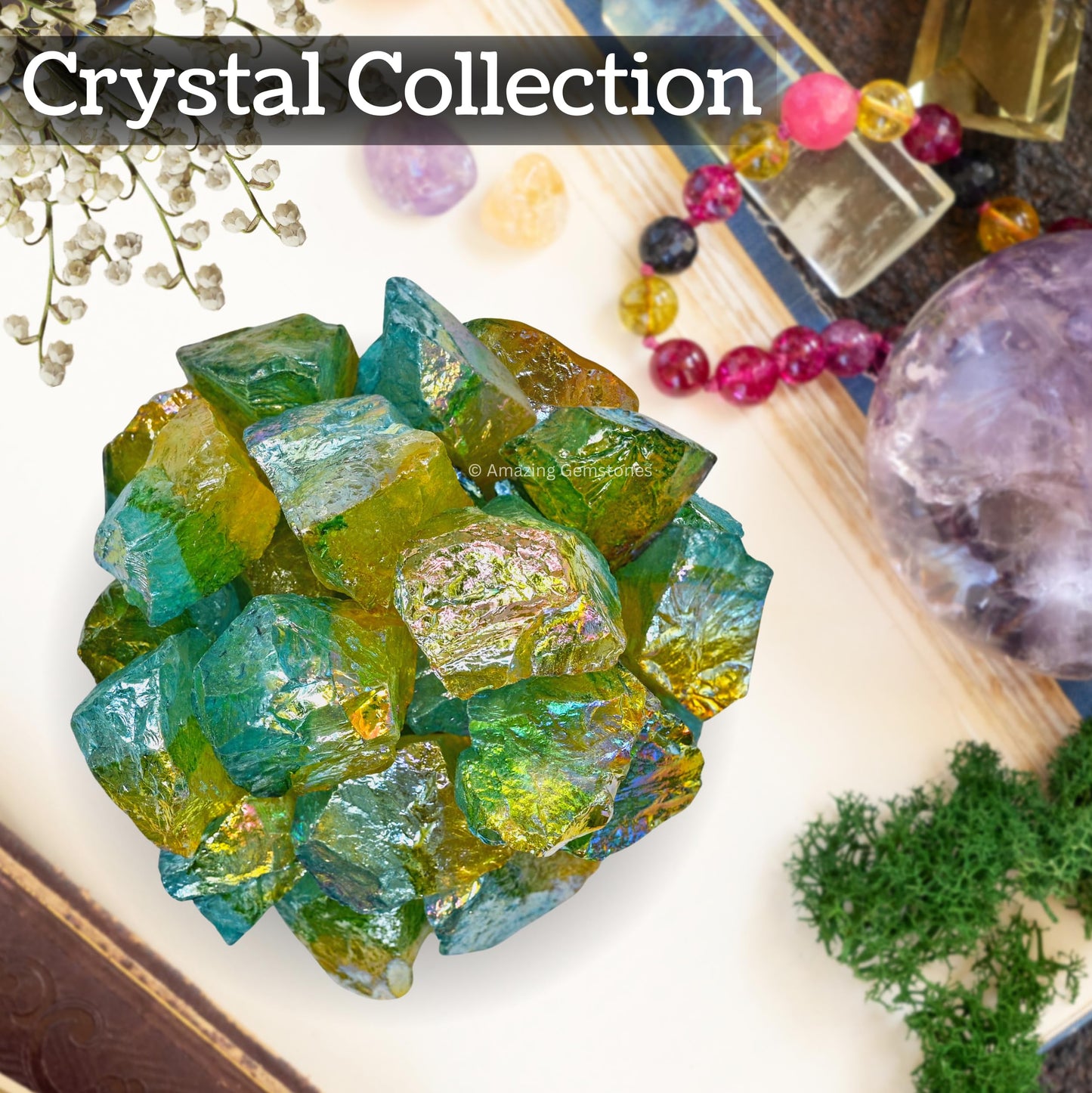 Amazing Gemstone 2 Pieces Yellow Aqua Aura Quartz Raw Crystals and Healing Stones, Natural Rocks for Meditation and DIY Raw Stones and Crystals