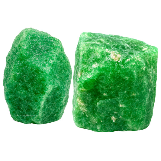 Amazing Gemstone Green Strawberry Quartz Raw Crystals and Healing Stones, Natural Rocks for Tumbling - DIY Raw Stones and Crystals (2 Pieces)