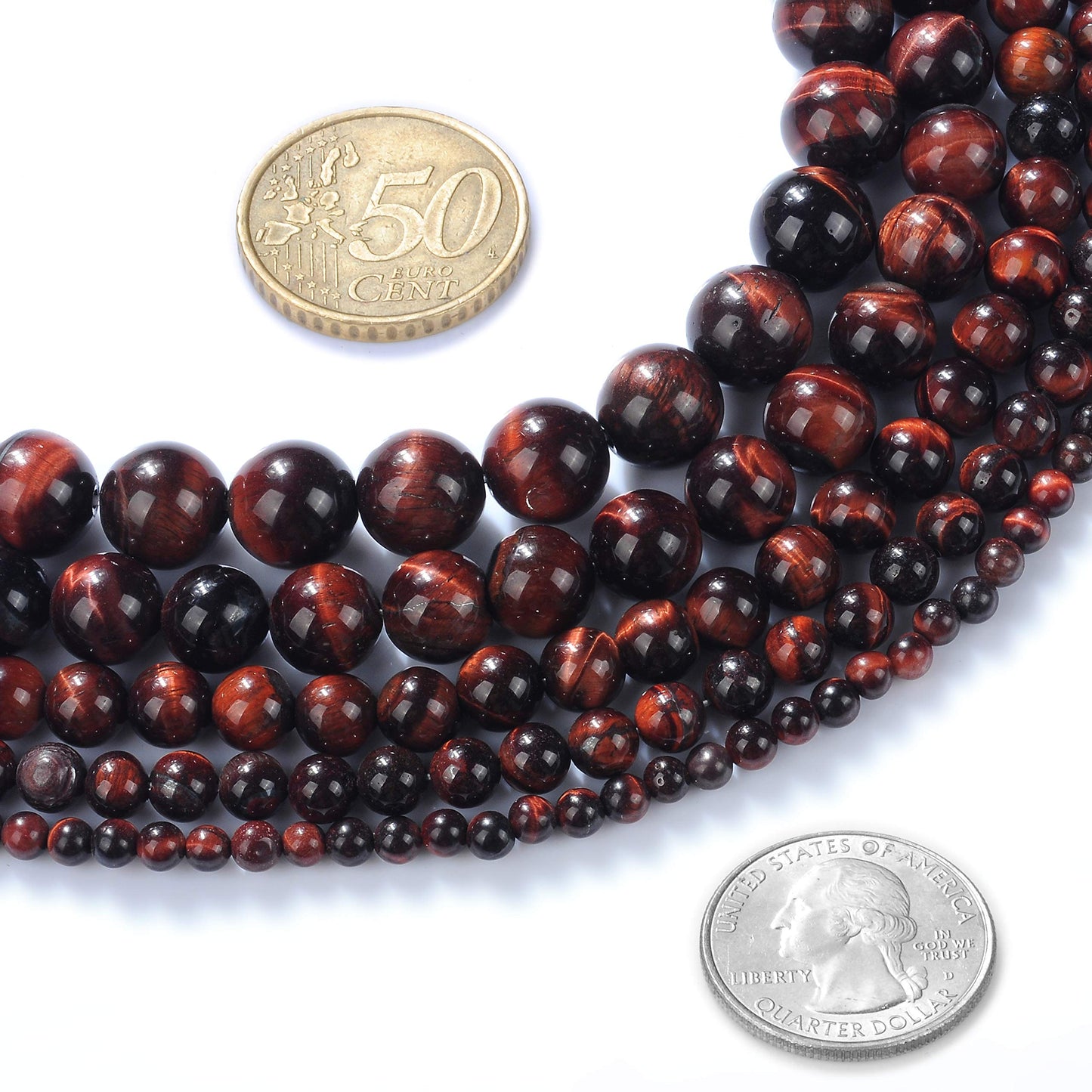 Natural Stone Beads 4mm Red Tiger Eye Gemstone Round Loose Beads Crystal Energy Stone Healing Power for Jewelry Making DIY,1 Strand 15"