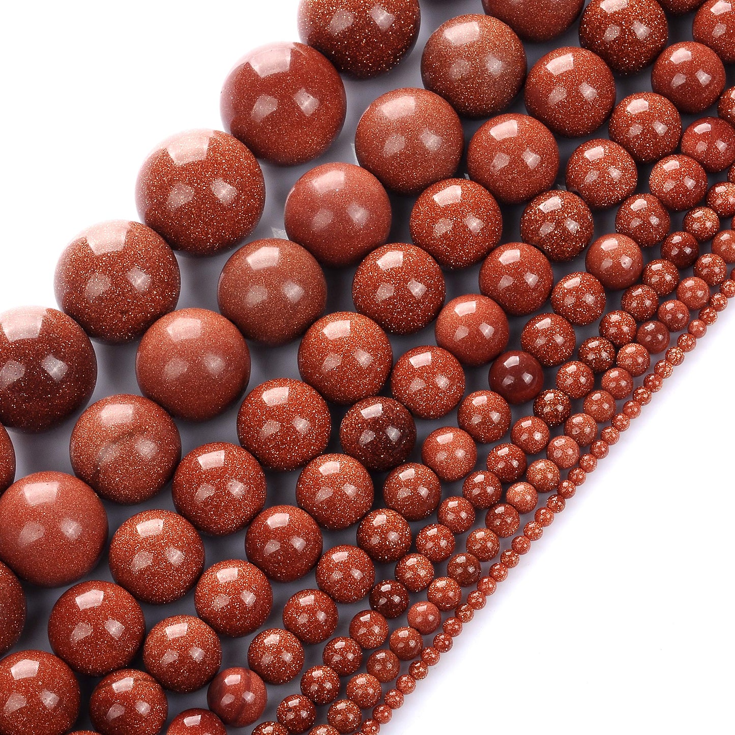 Natural Stone Beads 14mm Gold Sand Stone Round Loose Beads Crystal Energy Stone Healing Power for Jewelry Making DIY,1 Strand 15"